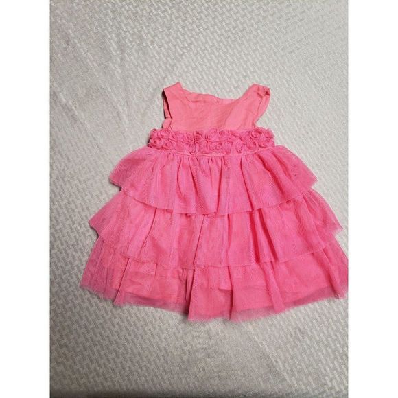 HEIRLOOM by Polly Flinders Pink 6-9m pink Dress   Ruffle lined roses party sleev - Picture 7 of 7